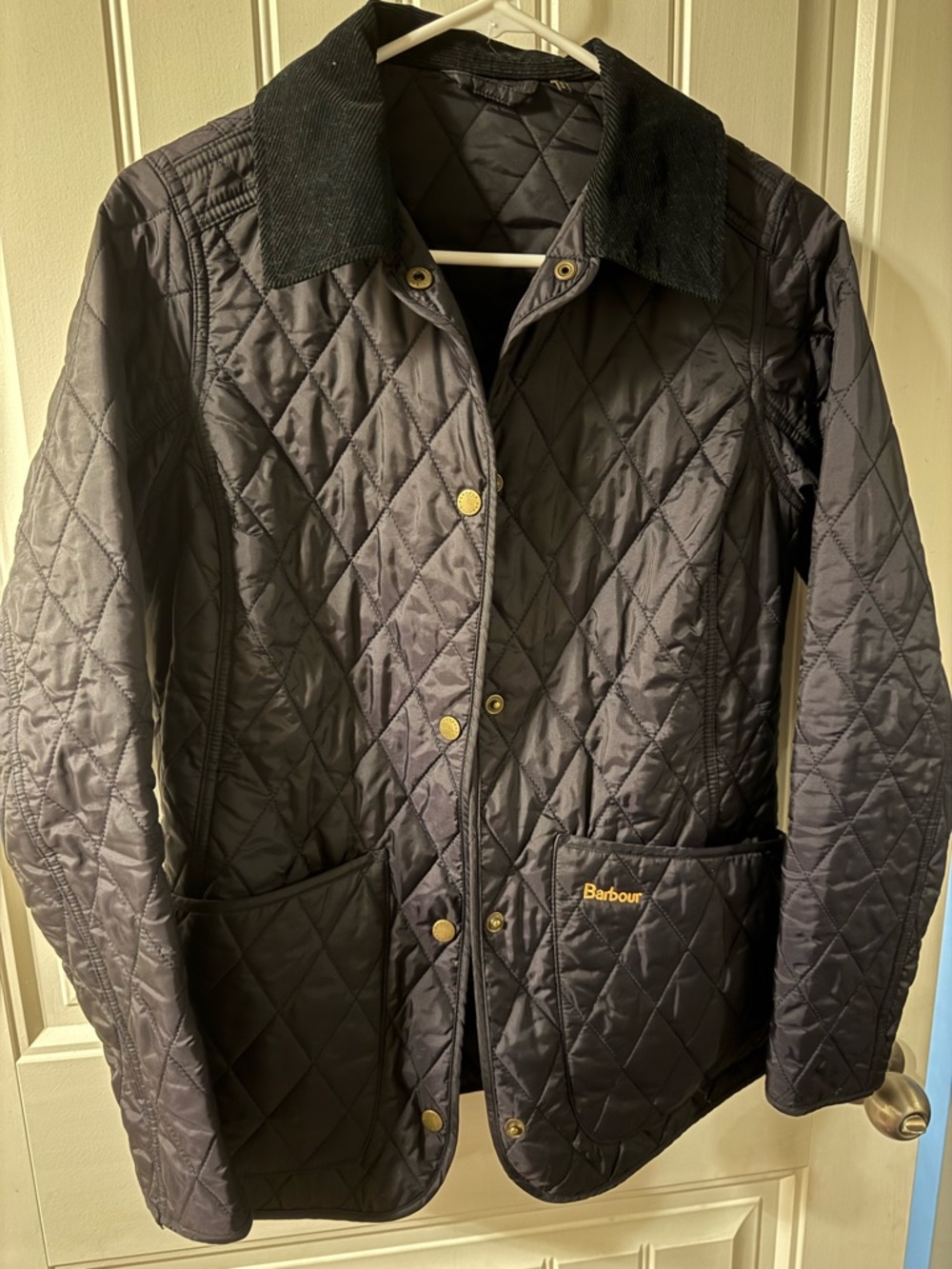 Barbour Quilted Purple Jacket Interior Pocket Detail